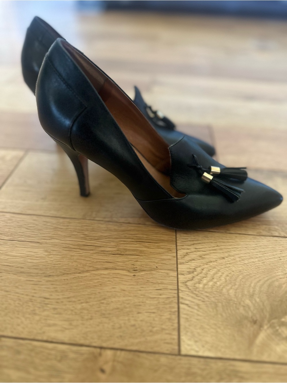 Corso Como Black Tassel Pointed-Toe Pumps